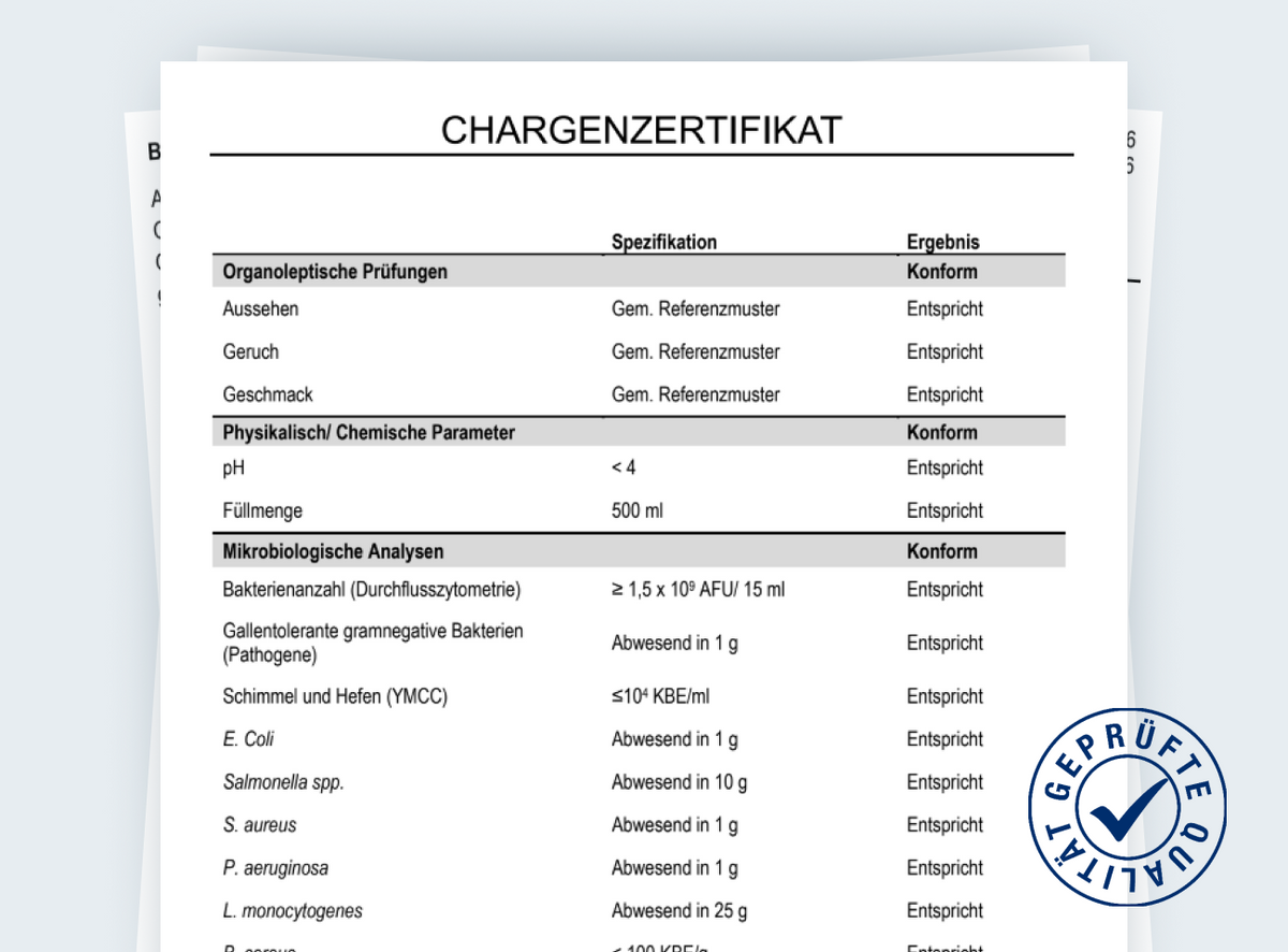 Ein Zertifikat für jede Charge